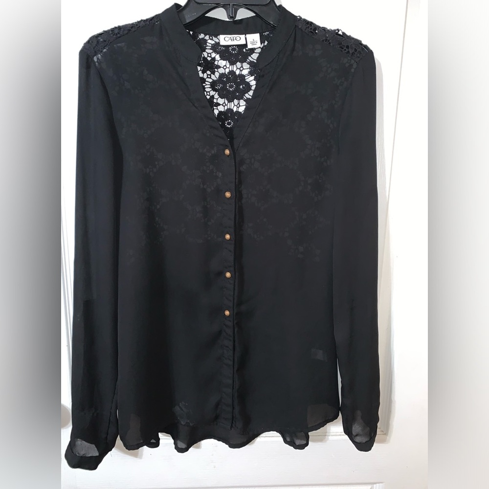 Cato’s size small black sheer blouse